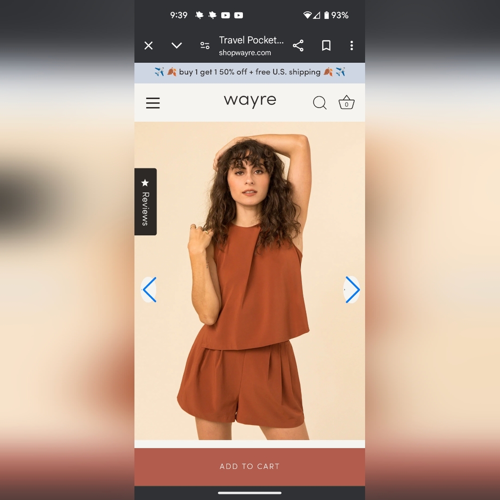 Wayre travel pocket flow short & tank set
